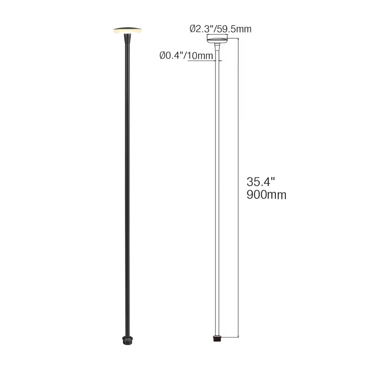 Circa Mini 1-PACK Black Path Landscape Light